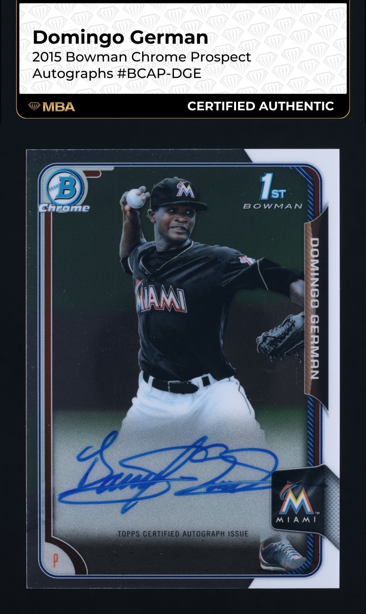 2015 Bowman Chrome Prospect Domingo German ROOKIE AUTO #BCAP-DGE MBA AUTH