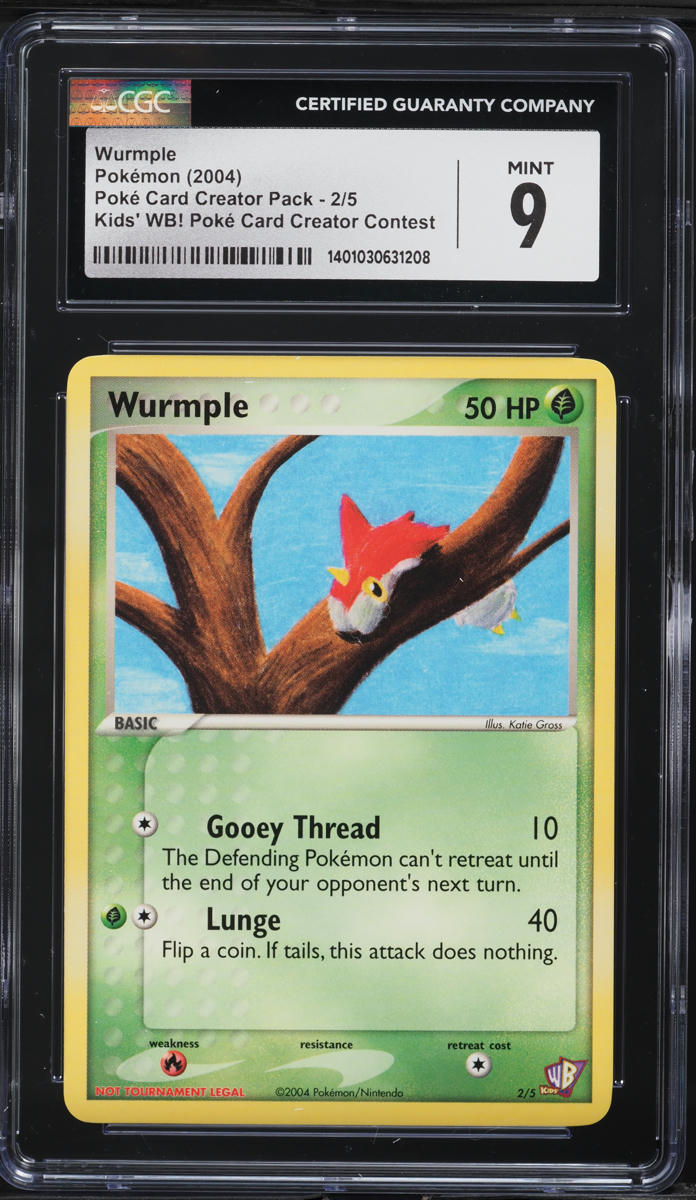 2004 Pokemon Kids' WB! Poke Card Creator Contest Wurmple #2 CGC 9 MINT