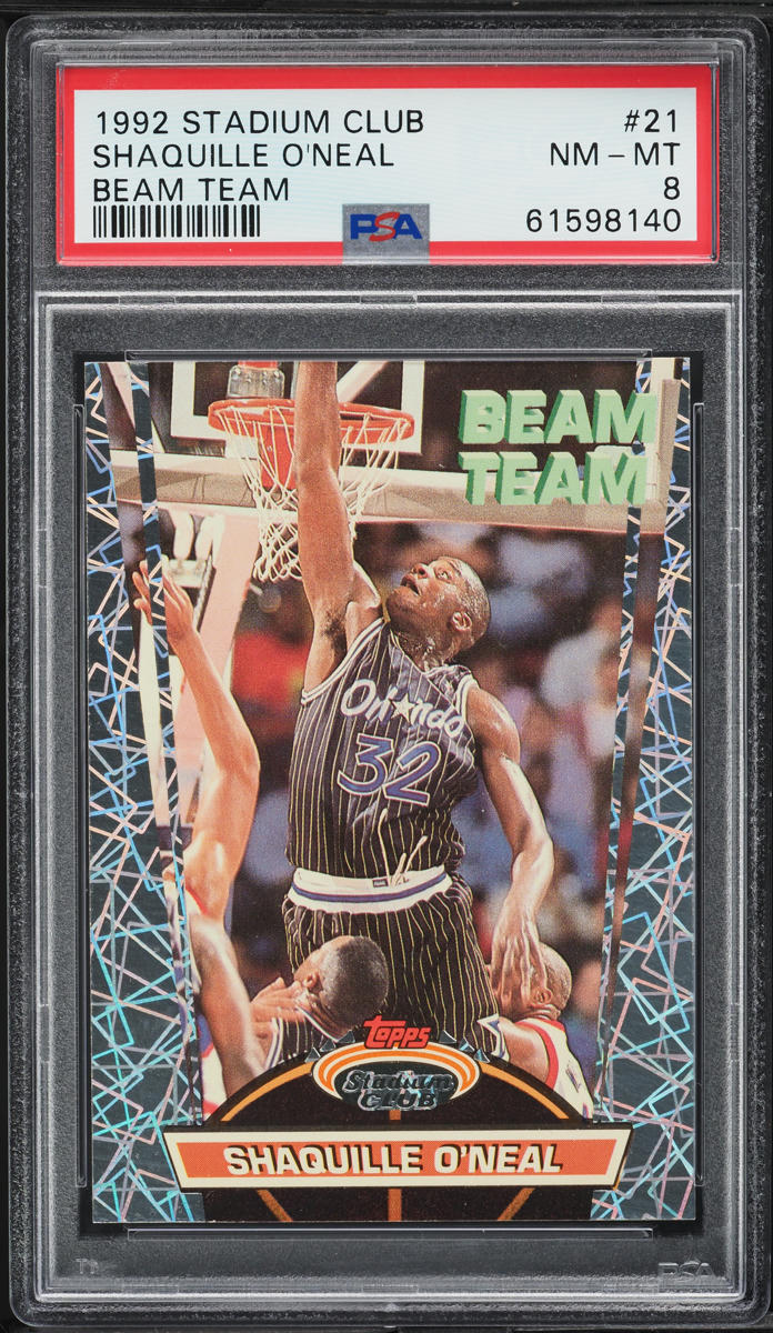 1992 Stadium Club Beam Team Shaquille O'Neal ROOKIE #21 PSA 8 NM-MT