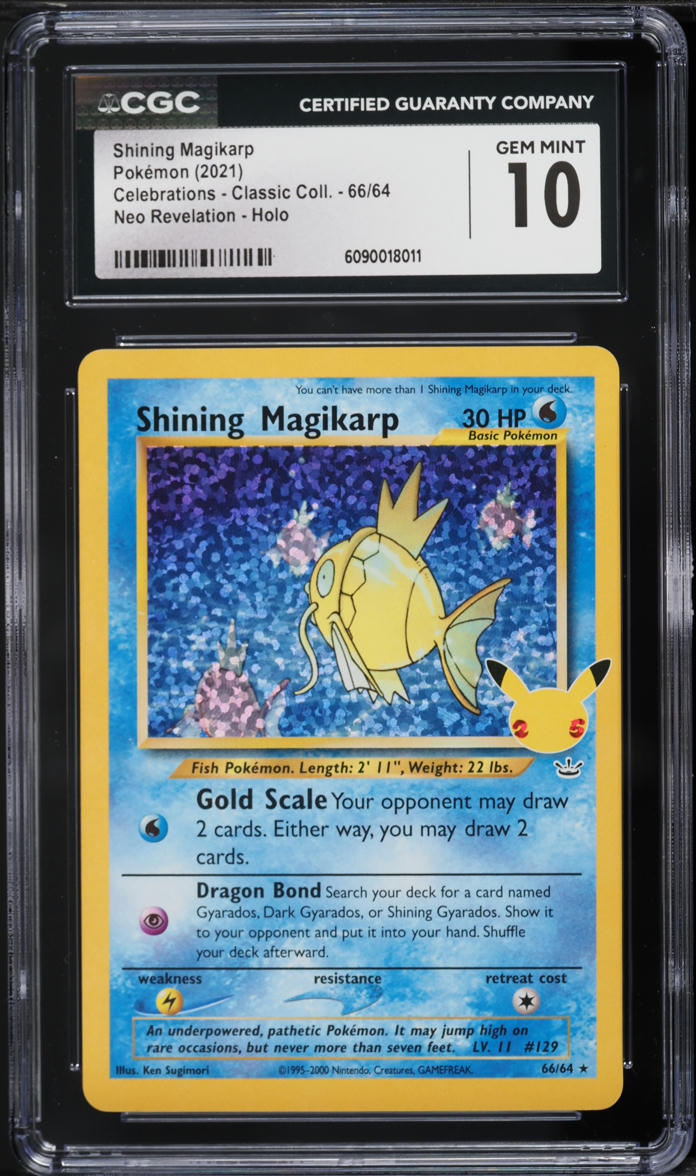 2021 Pokemon Sword & Shield Celebrations Classic Holo Shining Magikarp #66 CGC 10 GEM MINT