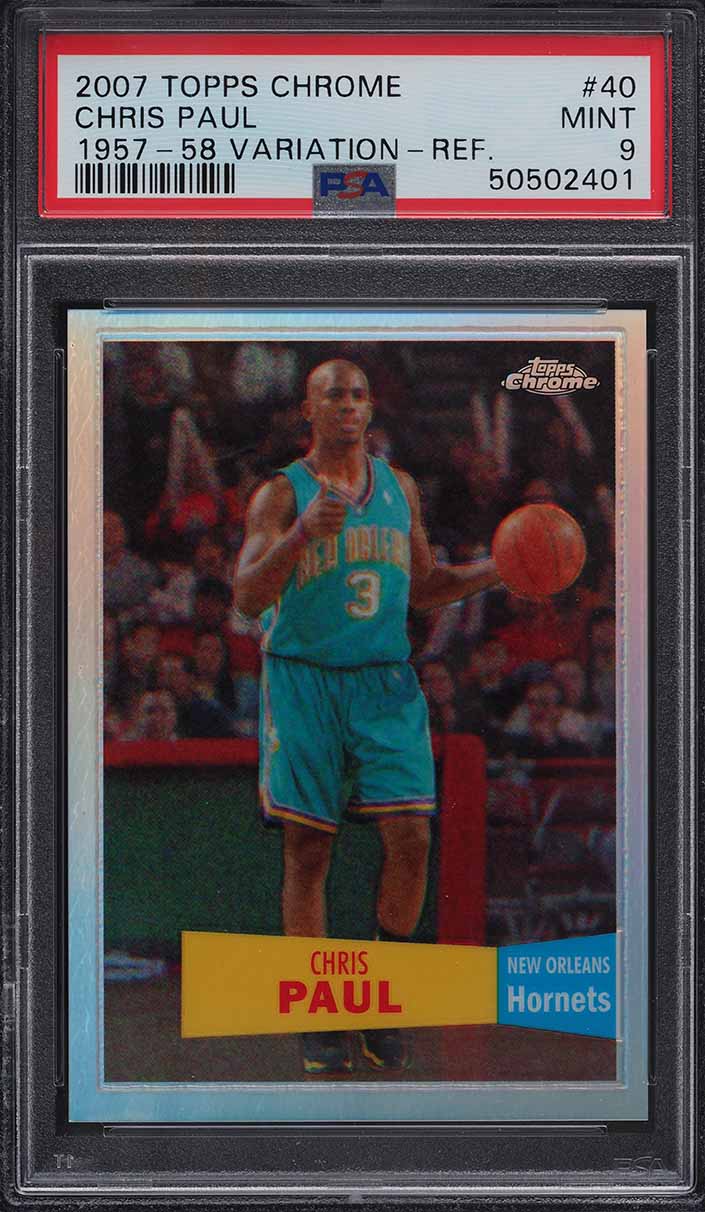 2007 Topps Chrome '57 Variation Refractor Chris Paul /999 #40 PSA 9 MINT