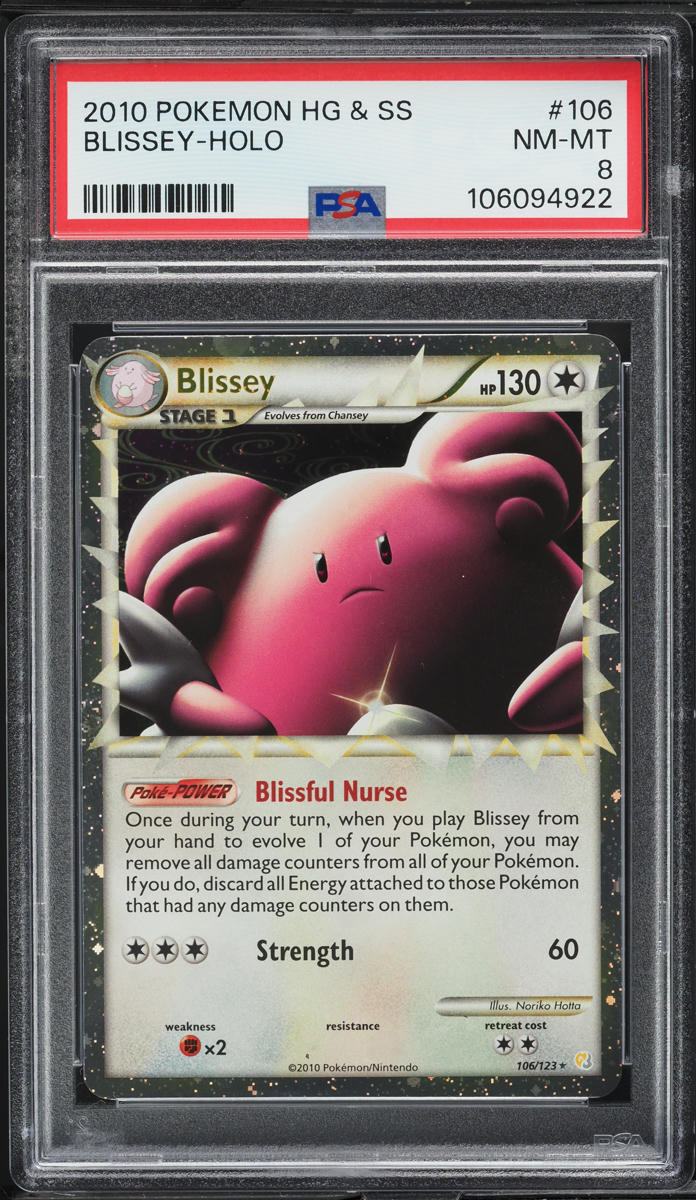 2010 Pokemon HeartGold & SoulSilver Holo Prime Blissey #106 PSA 8 NM-MT