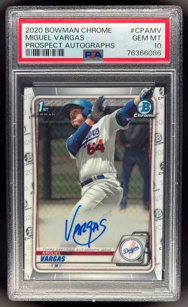 2020 Bowman Chrome Autographs #CPA-MV Miguel Vargas Autograph RC Auto PSA 10