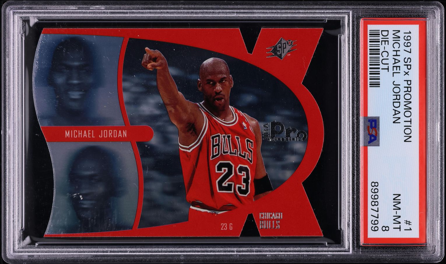 1997 SPx Promotion Die-Cut Michael Jordan #1 PSA 8 NM-MT