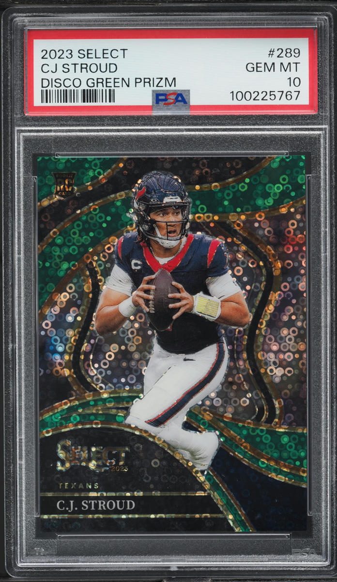 2023 Select Club Level Green Disco Prizm C.J. Stroud ROOKIE 1/5 #289 PSA 10 GEM