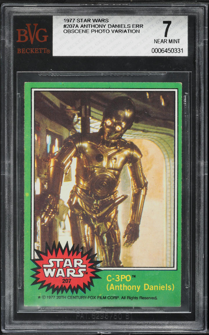 1977 Topps Star Wars C-3PO ANTHONY DANIELS ERROR #207 BVG 7 NRMT