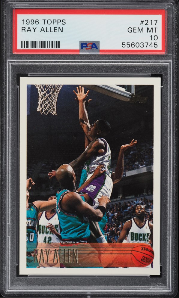 1996 Topps Basketball Ray Allen ROOKIE #217 PSA 10 GEM MINT