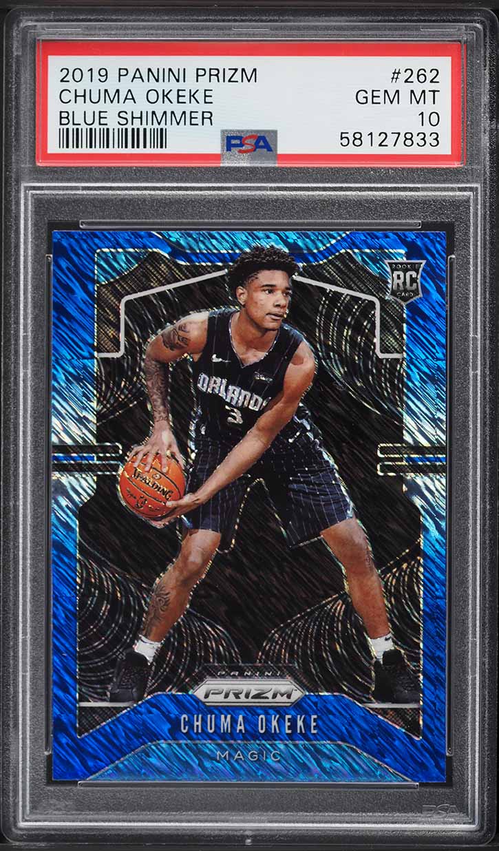 2019 Panini Prizm Blue Shimmer Chuma Okeke ROOKIE #262 PSA 10 GEM MINT