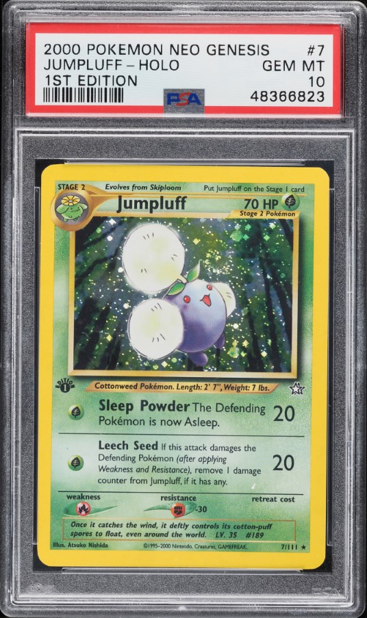 2000 Pokemon Neo Genesis 1st Edition Holo Jumpluff #7 PSA 10 GEM MINT