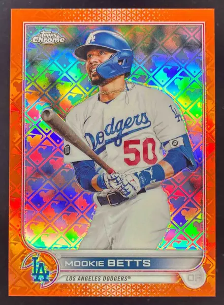 2022 Topps Chrome Logofractor Orange #50 Mookie Betts /25