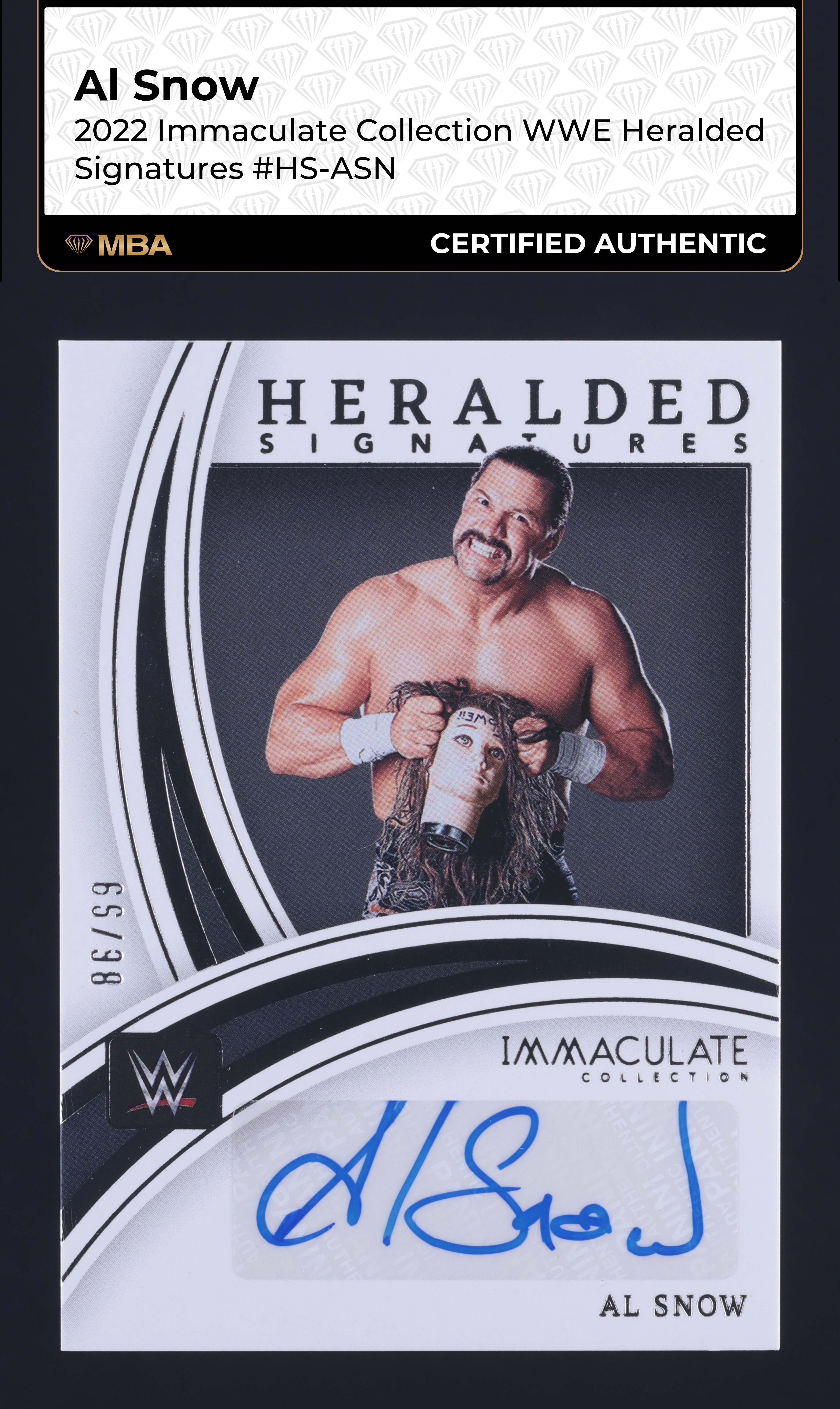 2022 Immaculate Collection WWE Heralded Al Snow AUTO /99 #HS-ASN MBA AUTH