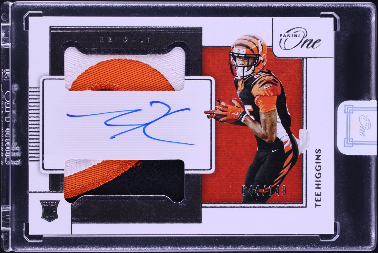 2020 Panini One Dual Tee Higgins ROOKIE PATCH AUTO /149 #40