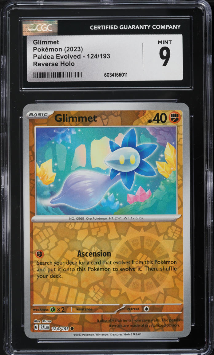 2023 Pokemon Scarlet & Violet Paldea Evolved Reverse Holo Glimmet #124 CGC 9 MINT