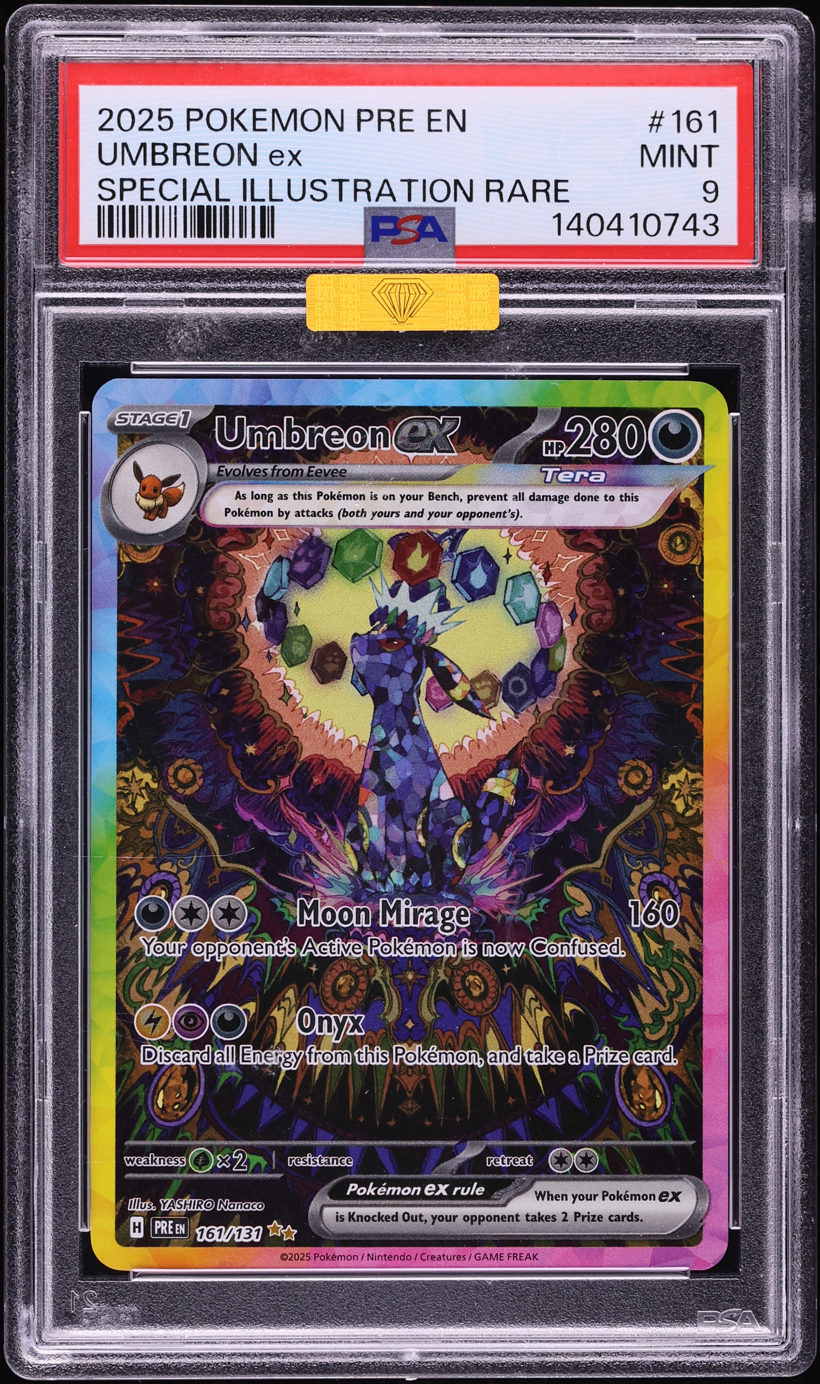 2025 Pokemon Scarlet & Violet Prismatic Evolutions SIR Umbreon ex #161 MBA PSA 9 MINT