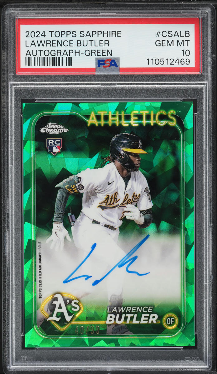 2024 Topps Chrome Sapphire Green Lawrence Butler ROOKIE AUTO /99 PSA 10 GEM MINT