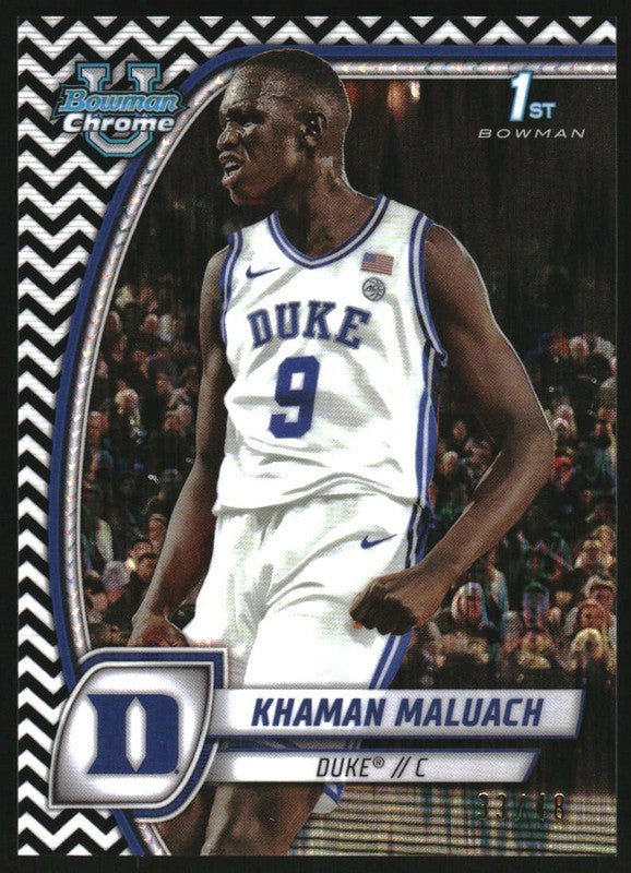 2024-25 Bowman University Chrome Black and White Stealth #46 Khaman Maluach /48