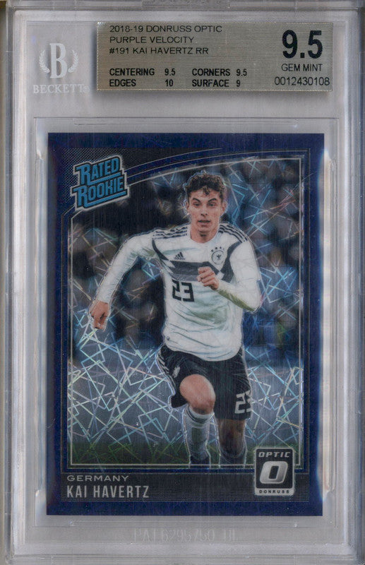 2018 Donruss Optic Purple Velocity #191 Kai Havertz RC Rookie /125 BGS 9.5