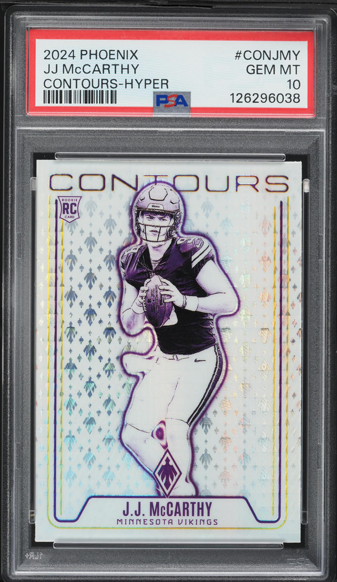 2024 Panini Phoenix Contours Hyper JJ McCarthy ROOKIE #CON-JMY PSA 10 GEM MINT