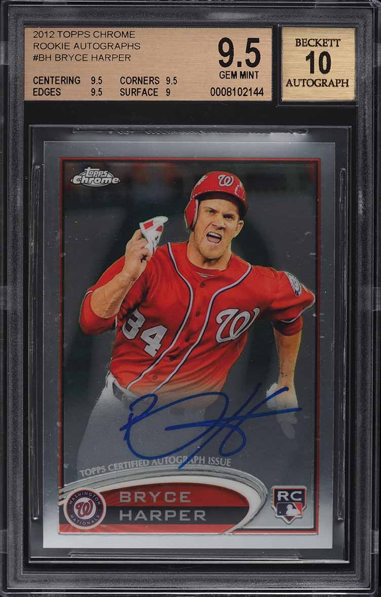 2012 Topps Chrome Bryce Harper ROOKIE RC AUTO #BH BGS 9.5 GEM MINT