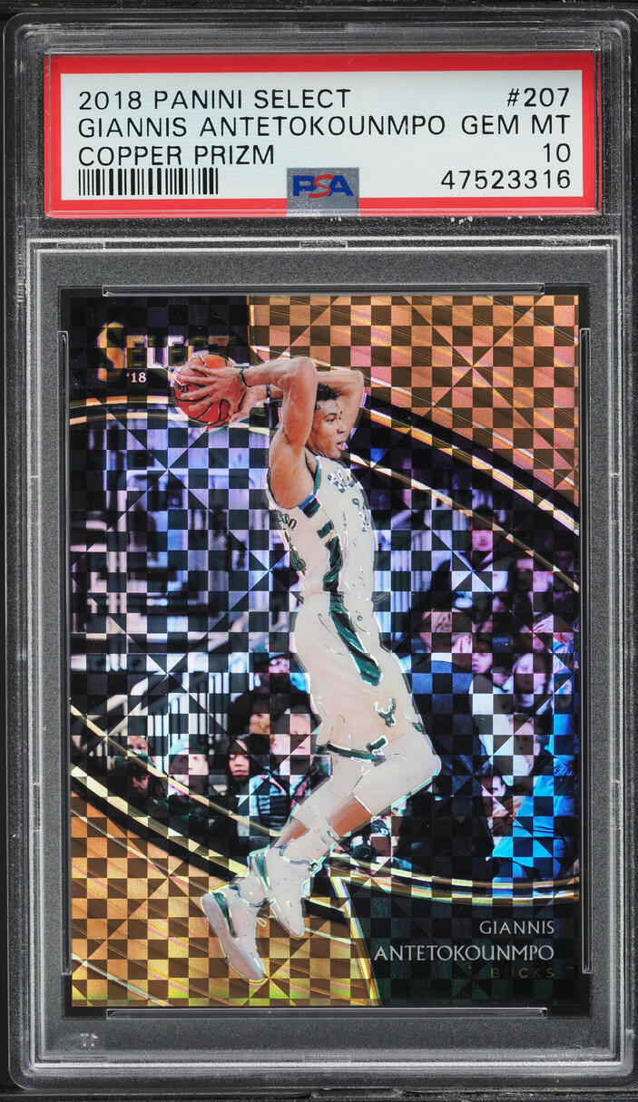 2018 Select Courtside Copper Prizm Giannis Antetokounmpo /60 #207 PSA 10 GEM