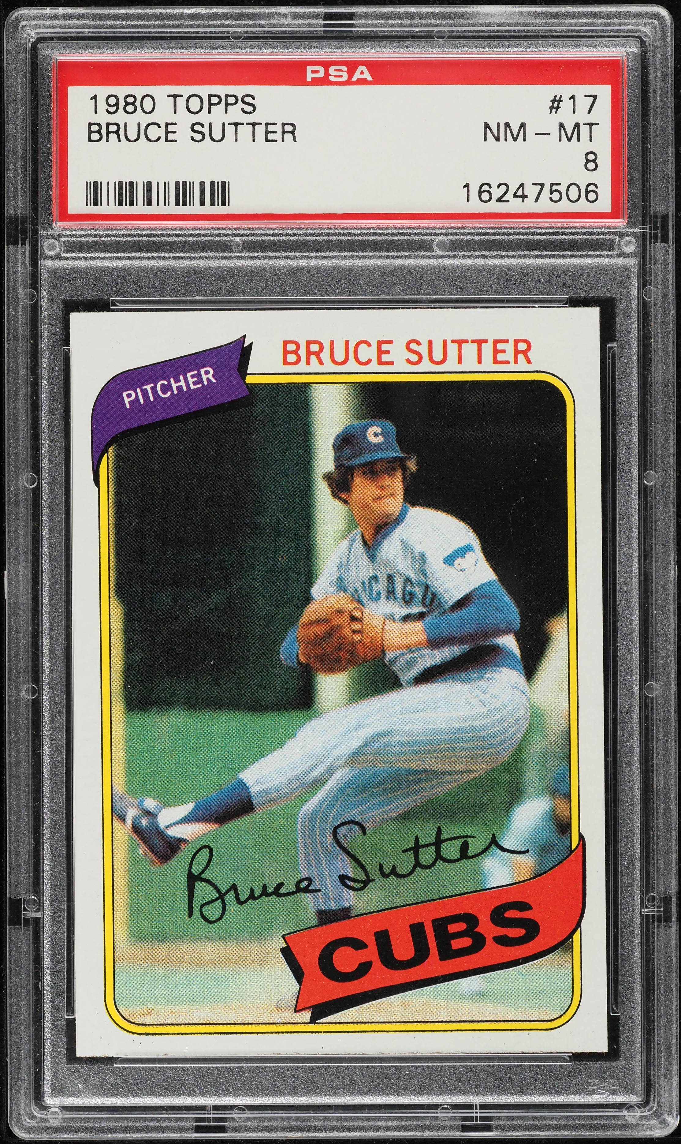 1980 Topps Bruce Sutter #17 PSA 8 NM-MT