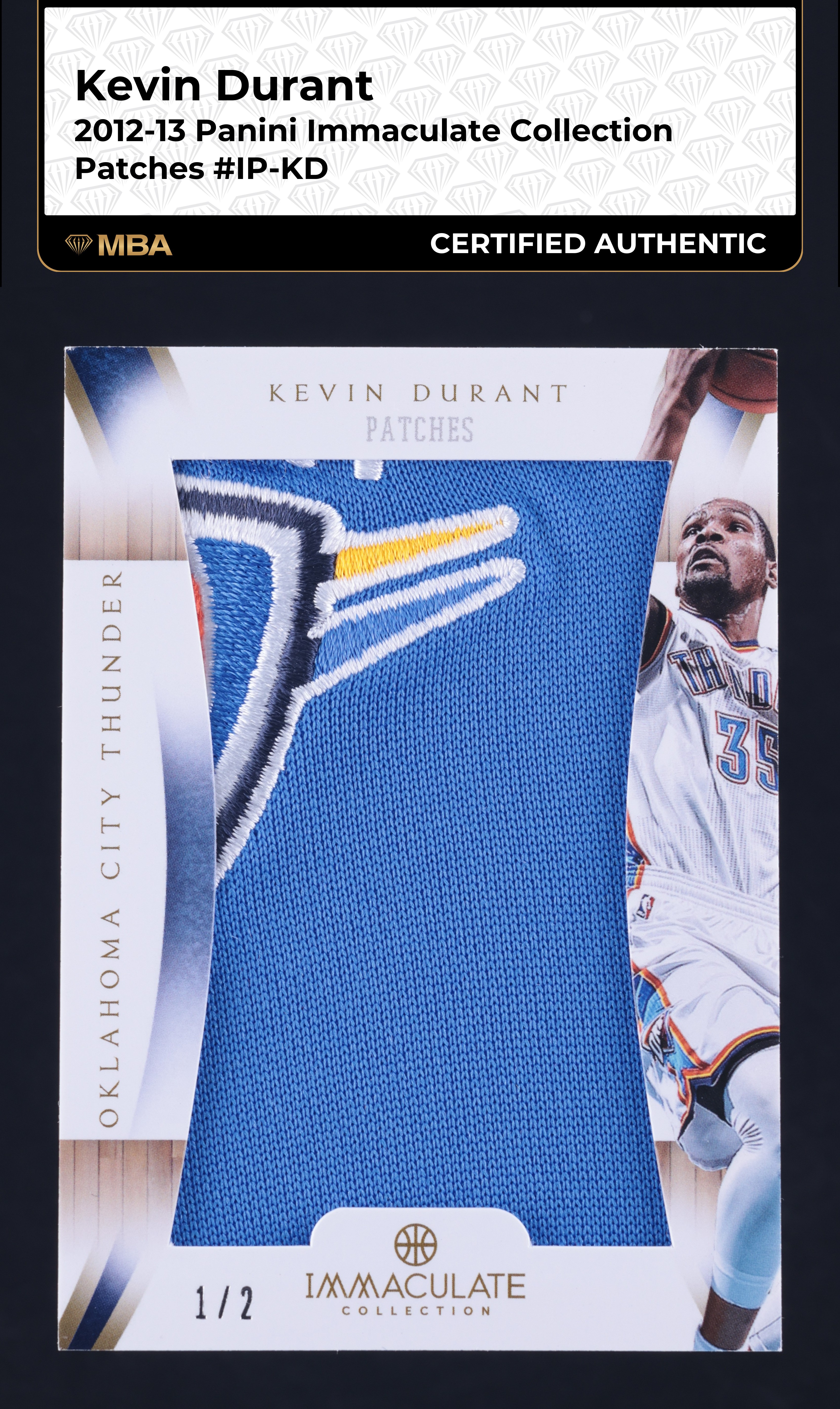 2012 Immaculate Collection Kevin Durant PATCH 1/2 #IP-KD MBA AUTH