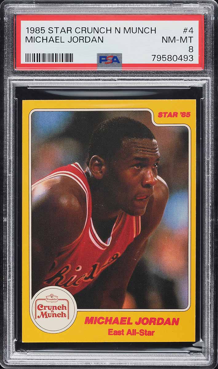 1985 Star Crunch 'N' Munch Basketball Michael Jordan #4 PSA 8 NM-MT