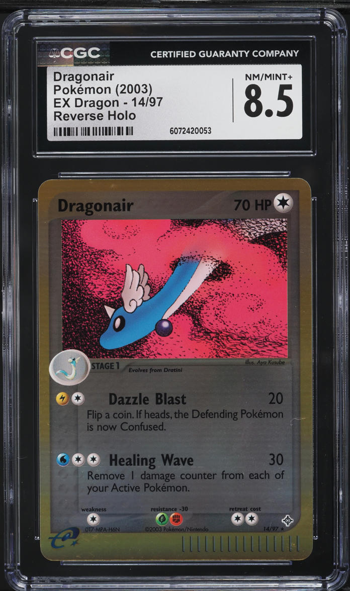 2003 Pokemon EX Dragon Reverse Holo Dragonair #14 CGC 8.5 NM-MT+