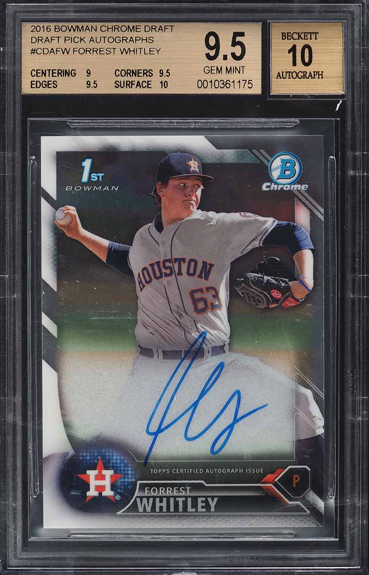 2016 Bowman Chrome Draft Pick Forrest Whitley PROSPECT AUTO #CDA-FW BGS 9.5 GEM
