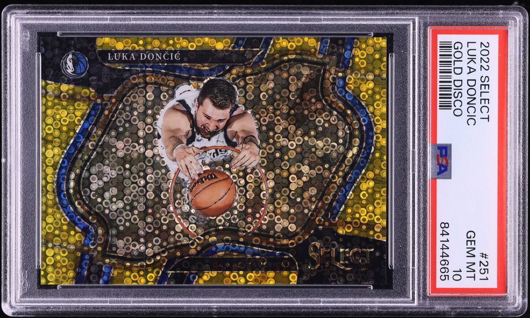 2022 Select Courtside Gold Disco Prizm Luka Doncic /10 #251 PSA 10 GEM MINT