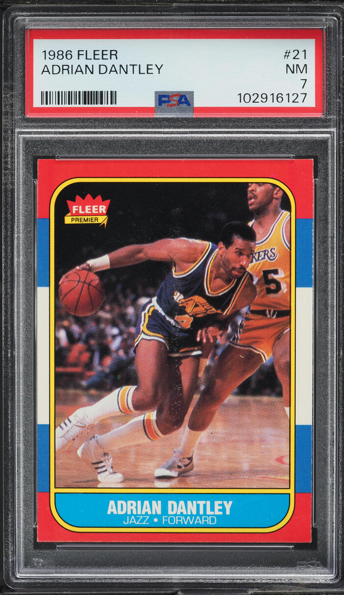 1986 Fleer Basketball Adrian Dantley #21 PSA 7 NRMT