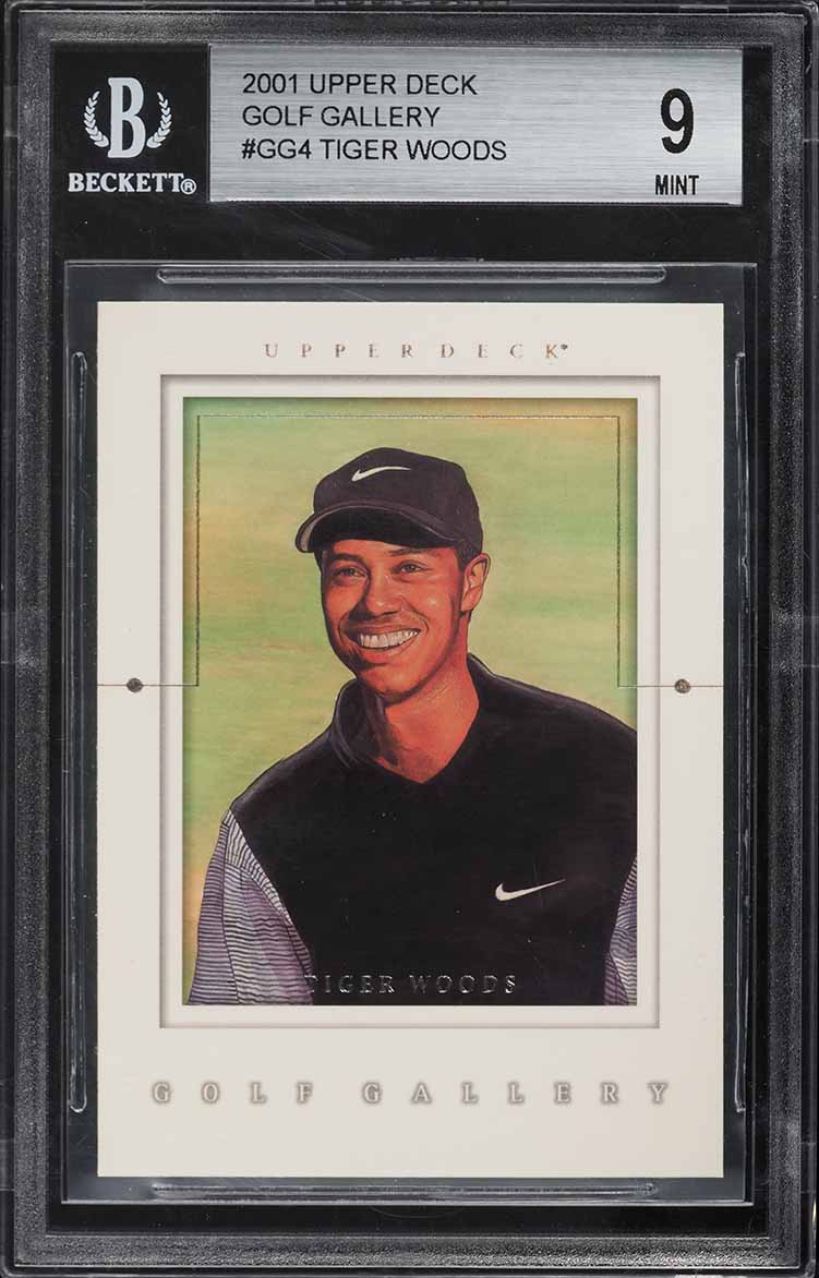 2001 Upper Deck Golf Gallery Tiger Woods ROOKIE #GG4 BGS 9 MINT