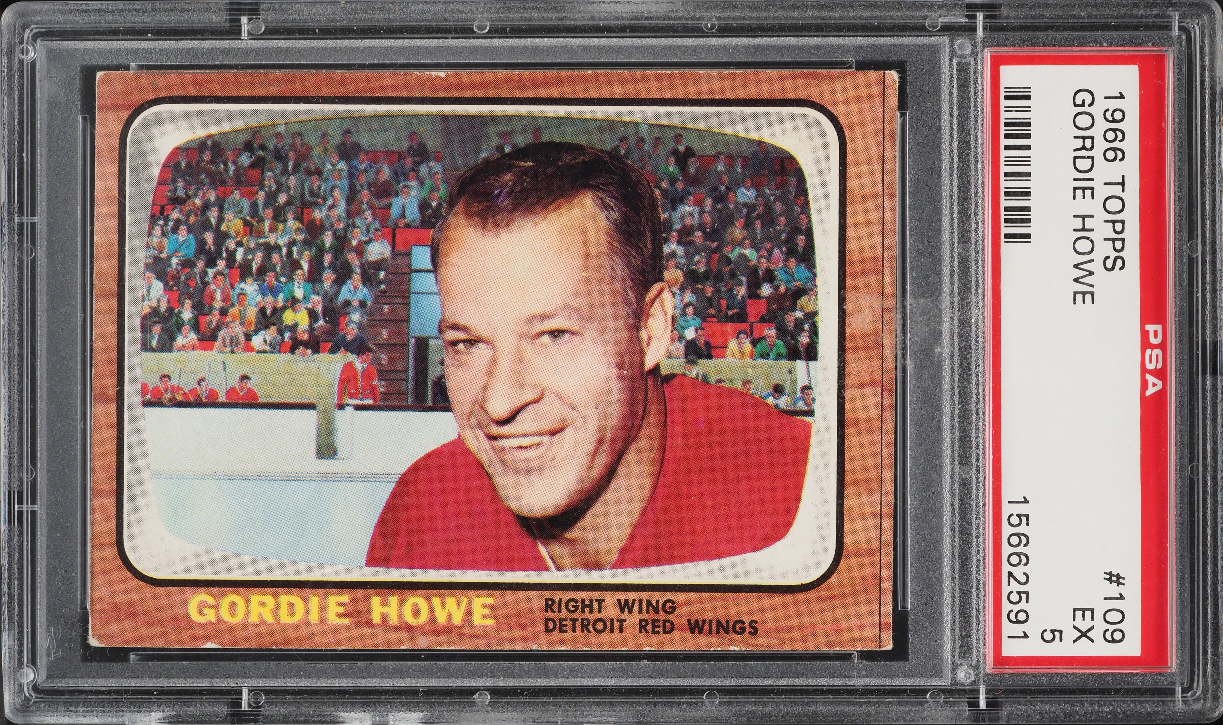 1966 Topps Hockey Gordie Howe #109 PSA 5 EX