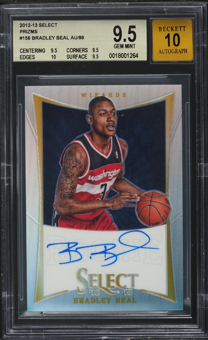 2012 Select Silver Prizm Bradley Beal ROOKIE AUTO /99 #156 BGS 9.5 GEM MINT