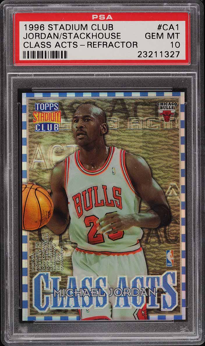 1996 Stadium Club Class Acts Refractor Michael Jordan Stackhouse PSA 10 GEM MINT