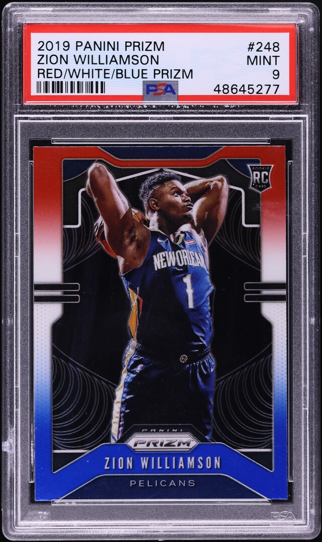 2019 Panini Prizm Red White Blue Zion Williamson ROOKIE #248 PSA 9 MINT