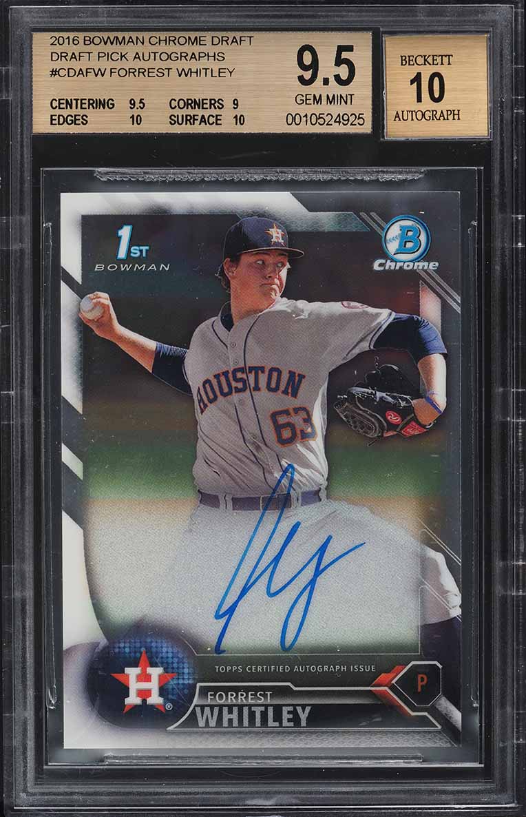 2016 Bowman Chrome Draft Pick Forrest Whitley PROSPECT AUTO #CDA-FW BGS 9.5 GEM
