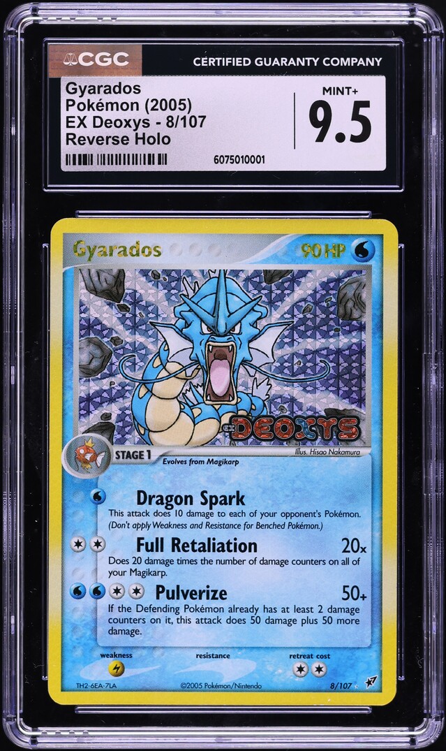 2005 Pokemon EX Deoxys Reverse Holo Gyarados #8 CGC 9.5 MINT+