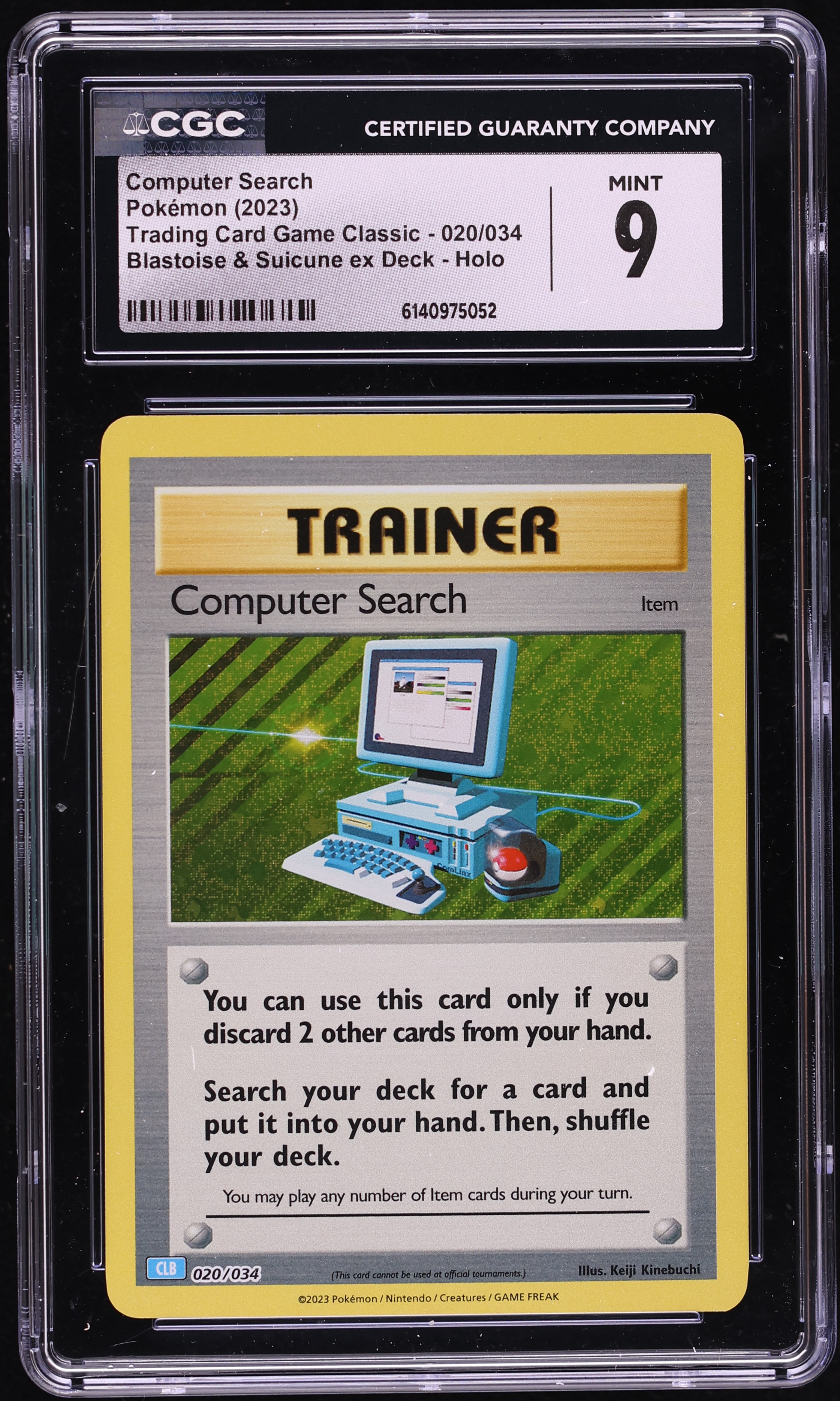 2023 Pokemon SV Classic Blastoise & Suicune ex Deck Holo Computer Search #020 CGC 9 MINT