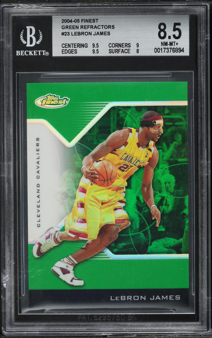 2004 Finest Green Refractor LeBron James /49 #23 BGS 8.5 NM-MT+