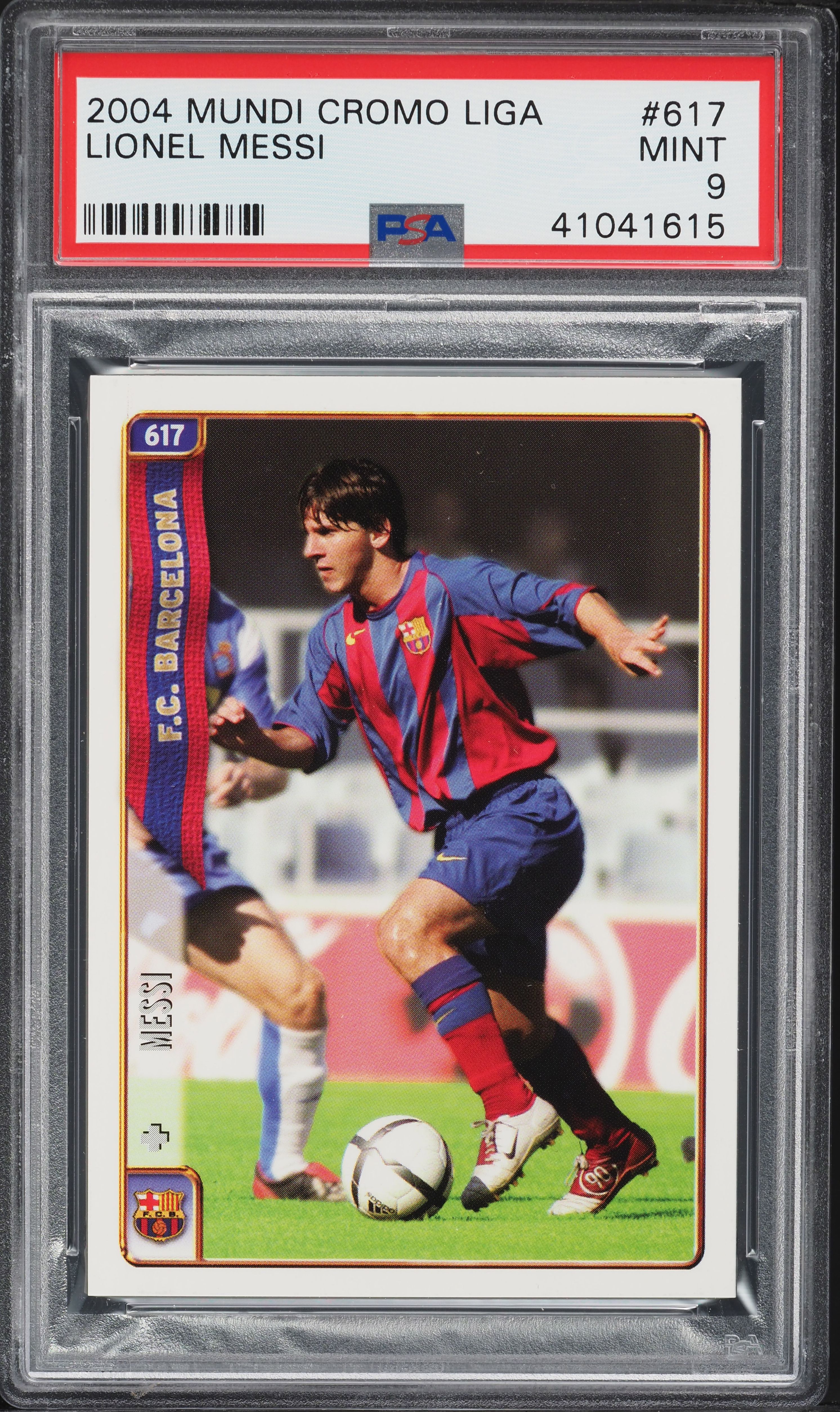 2004 Mundi Cromo Liga Lionel Messi ROOKIE #617 PSA 9 MINT