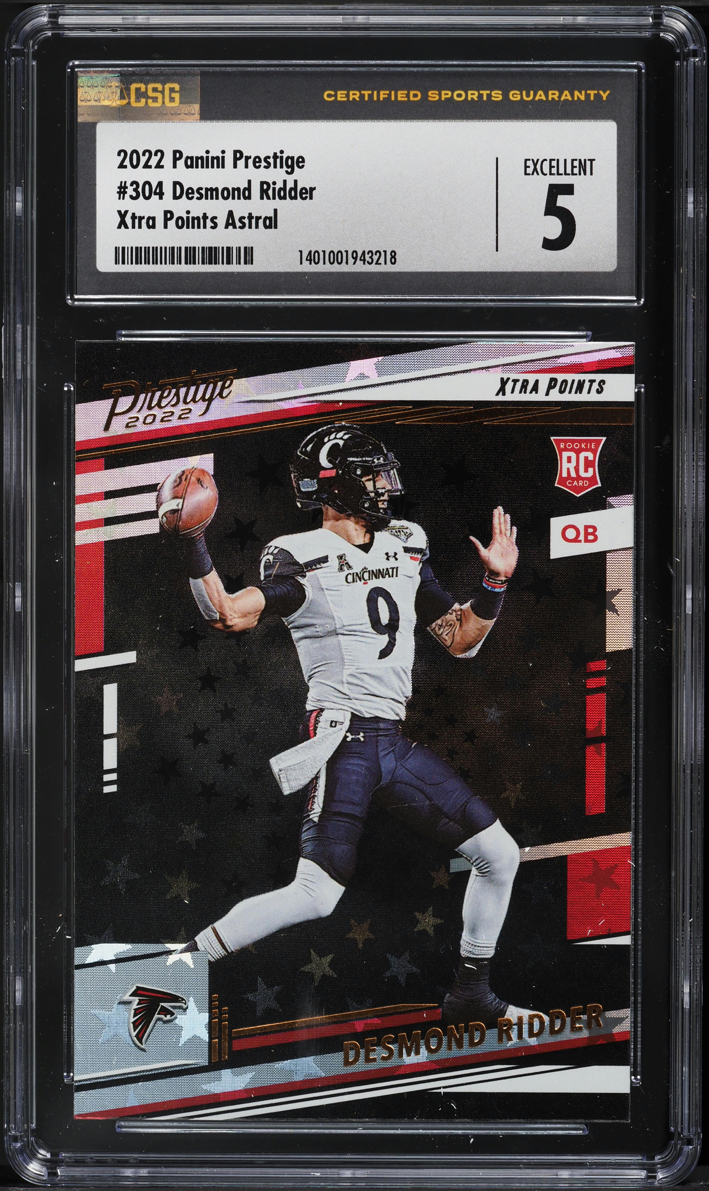 2022 Panini Prestige Xtra Points Astral Desmond Ridder ROOKIE #304 CSG 5 EX
