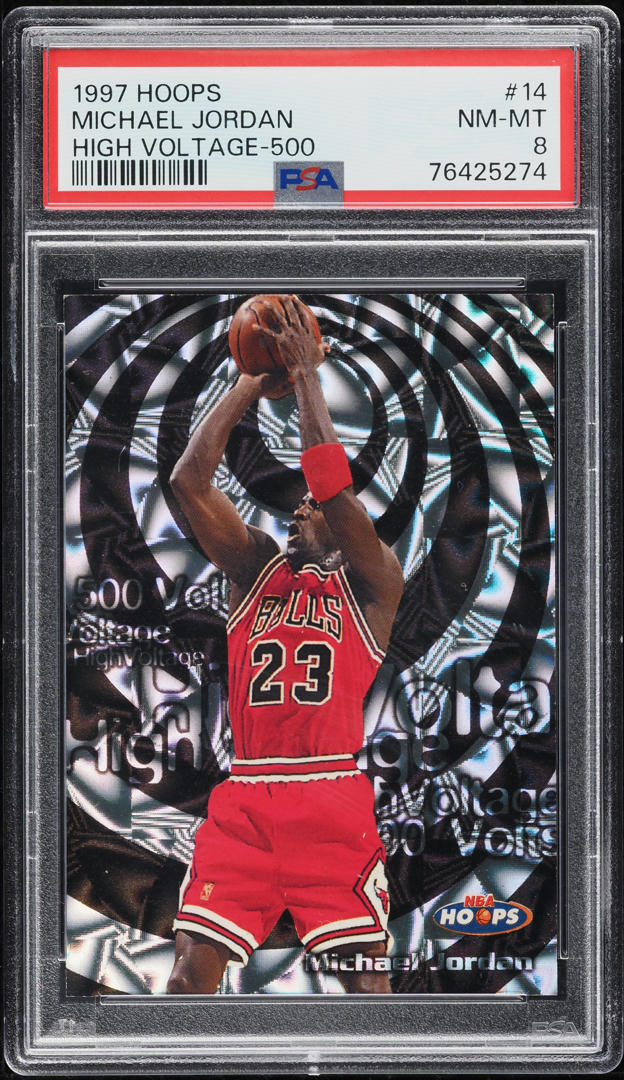 1997 Hoops High Voltage 500 Michael Jordan /500 #14 PSA 8 NM-MT