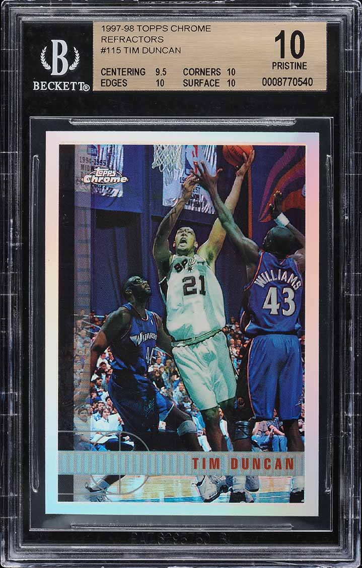 Tim Duncan 1997 Topps Chrome #115 Refractor Price Guide - Sports