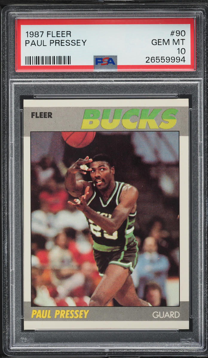 1987 Fleer Basketball Paul Pressey #90 PSA 10 GEM MINT