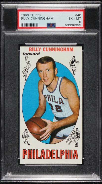 1969 Topps Basketball Billy Cunningham ROOKIE #40 PSA 6 EXMT