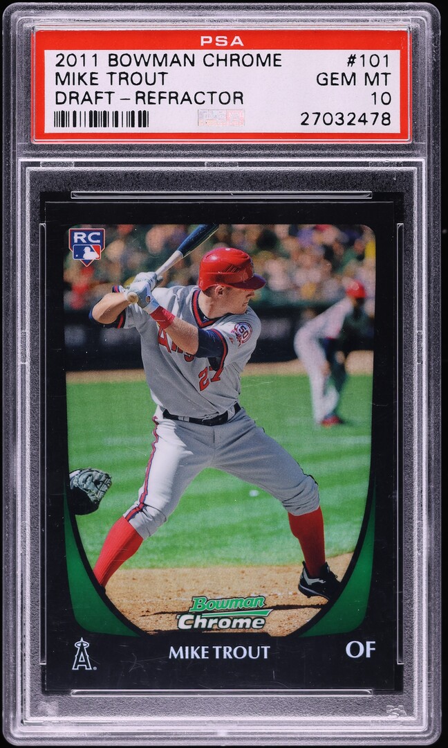 2011 Bowman Chrome Draft Mike Trout Refractor #101 PSA 10 GEM MINT