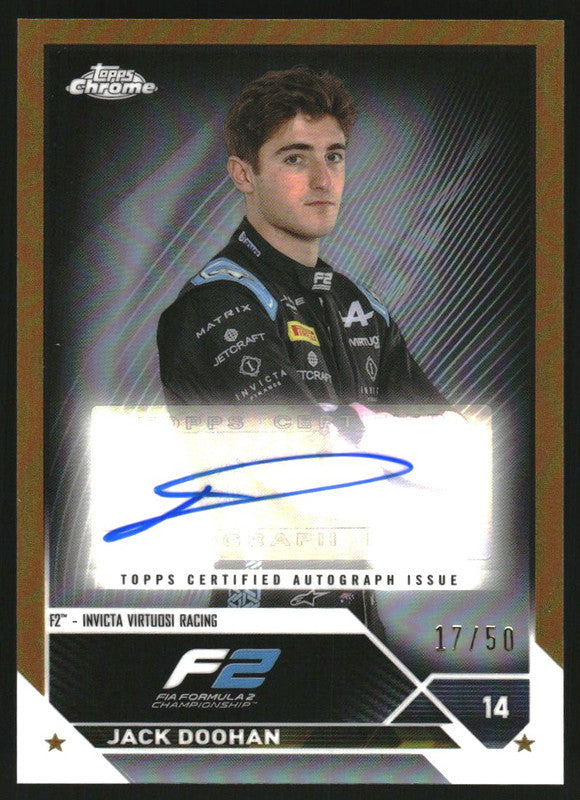 2023 Topps Chrome Formula 1 Autographs Gold Refractors Jack Doohan Auto /50