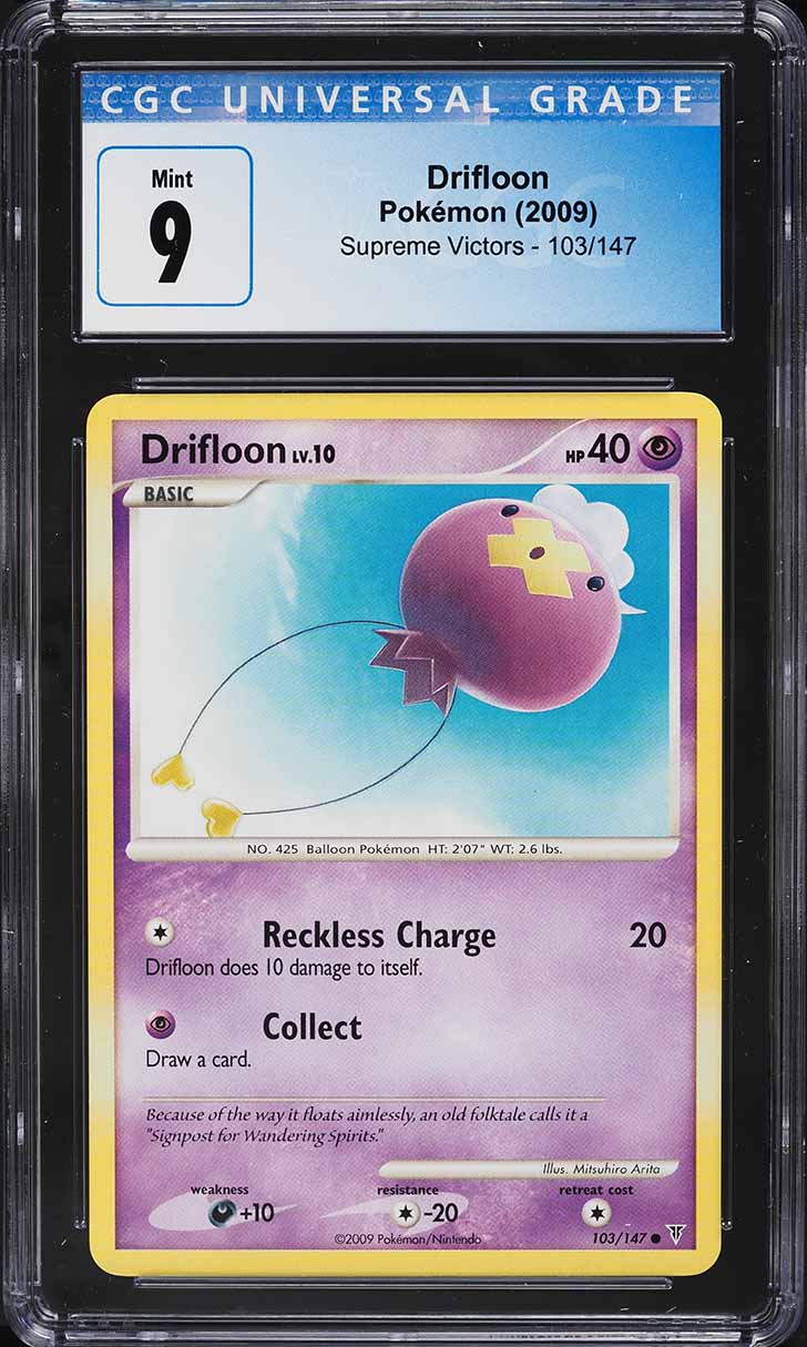 2009 Pokemon Platinum Supreme Victors Drifloon #103 CGC 9 MINT