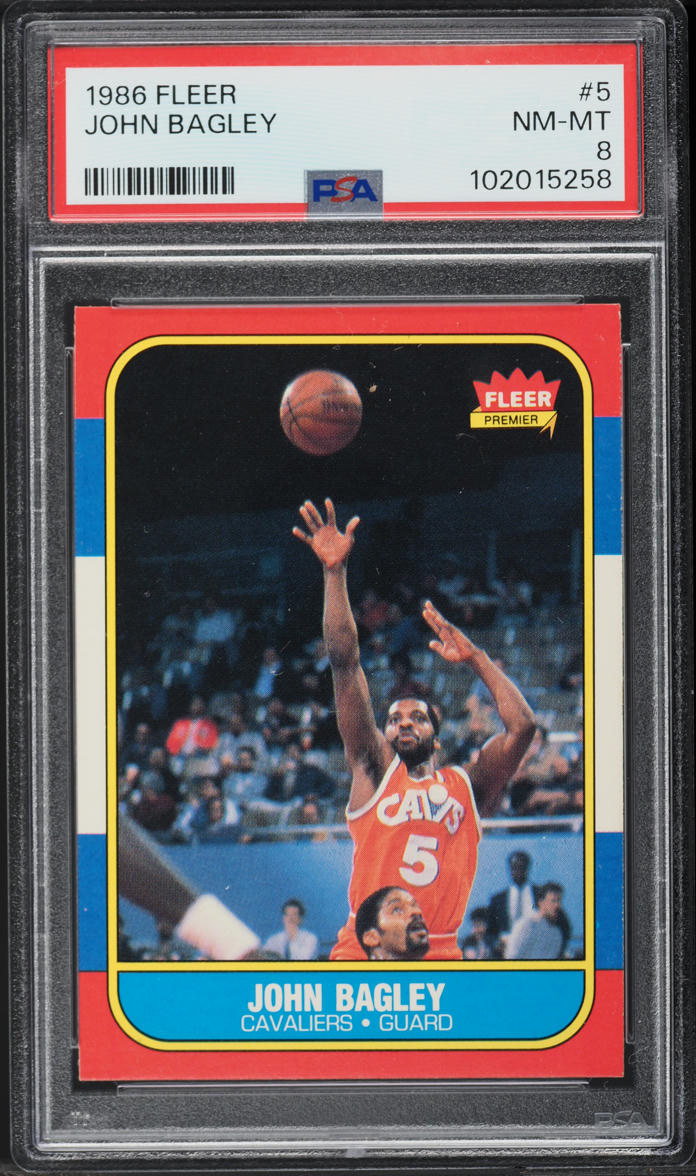 1986 Fleer Basketball John Bagley #5 PSA 8 NM-MT